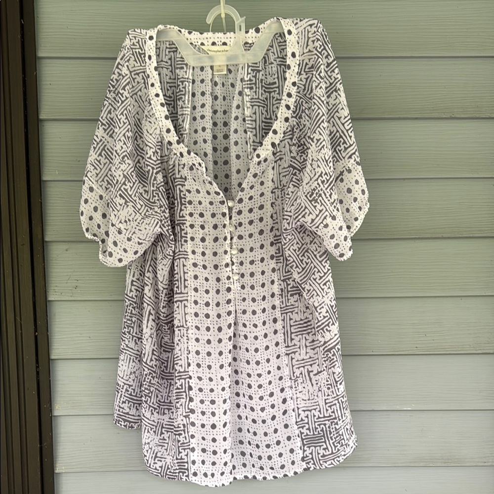 Christopher & Banks Black and White Blouse
